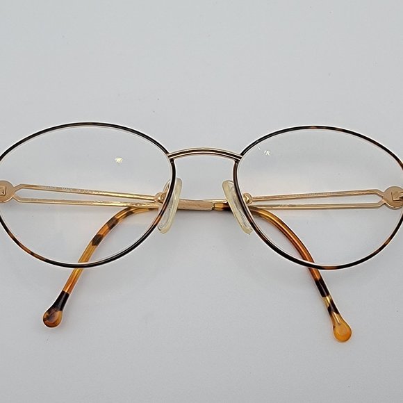 Fendi F43 Tortoise GEP Gold Electro Plated Eyeglasses Frame Italy 54-18-135